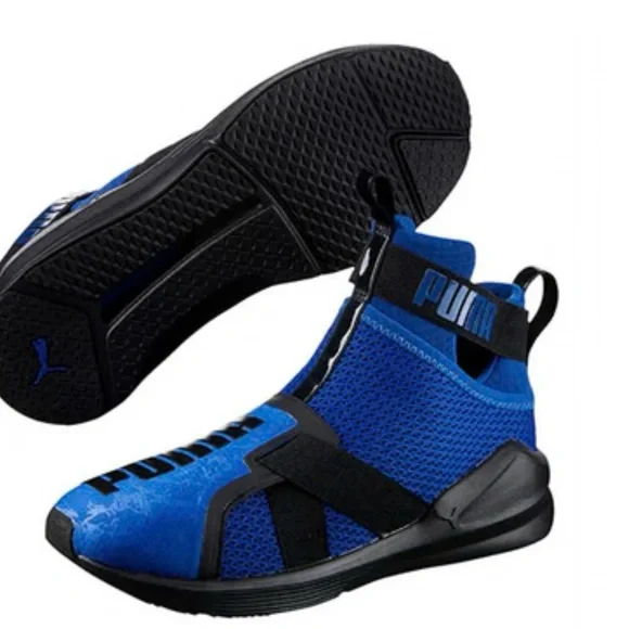PUMA Ouma Fierce Blue and Black Strap Sneakers Size 5.5 - Picture 8 of 8